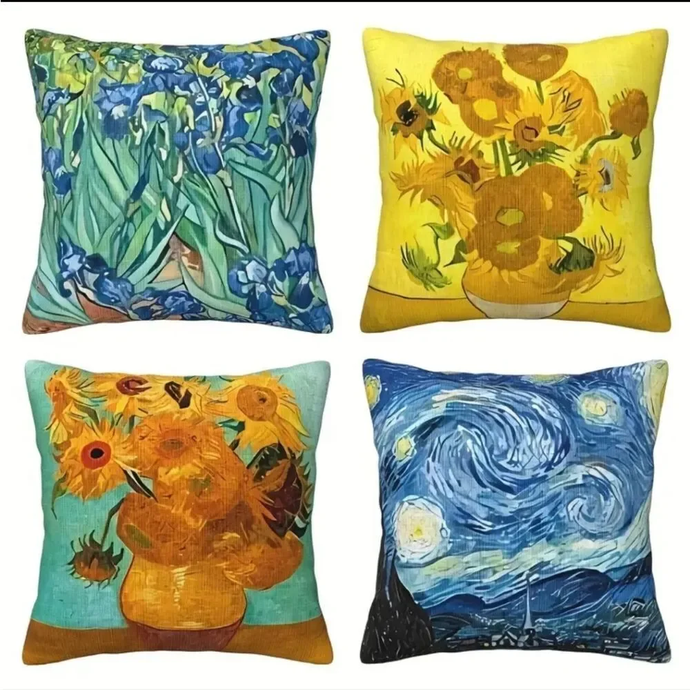 Van Gogh Art Throw Pillow Covers Set